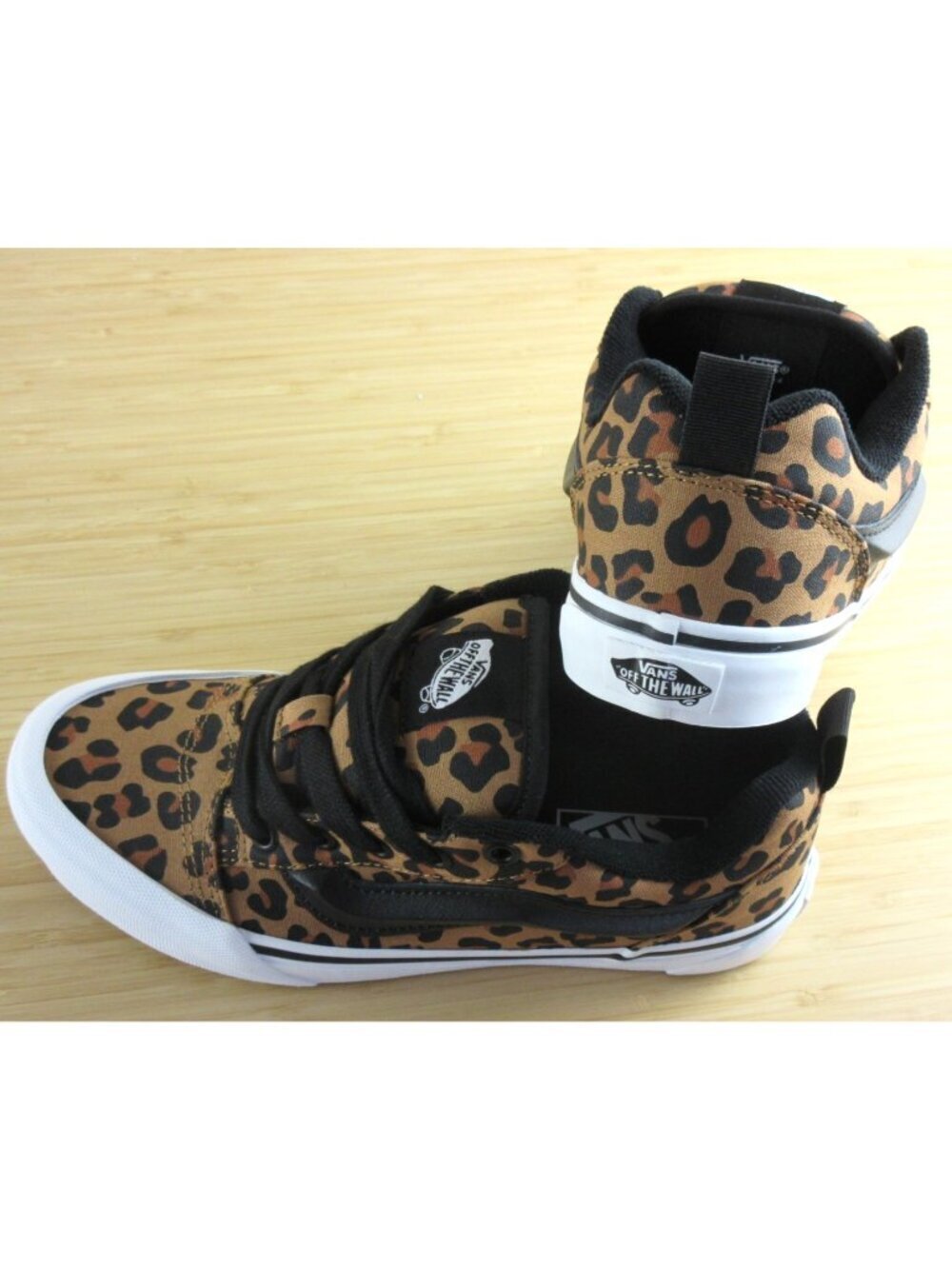 Vans Women's Knu Skool Leopard Black Brown Canvas Lace Up shoes Size 6.5 NIB - Picture 6 of 8